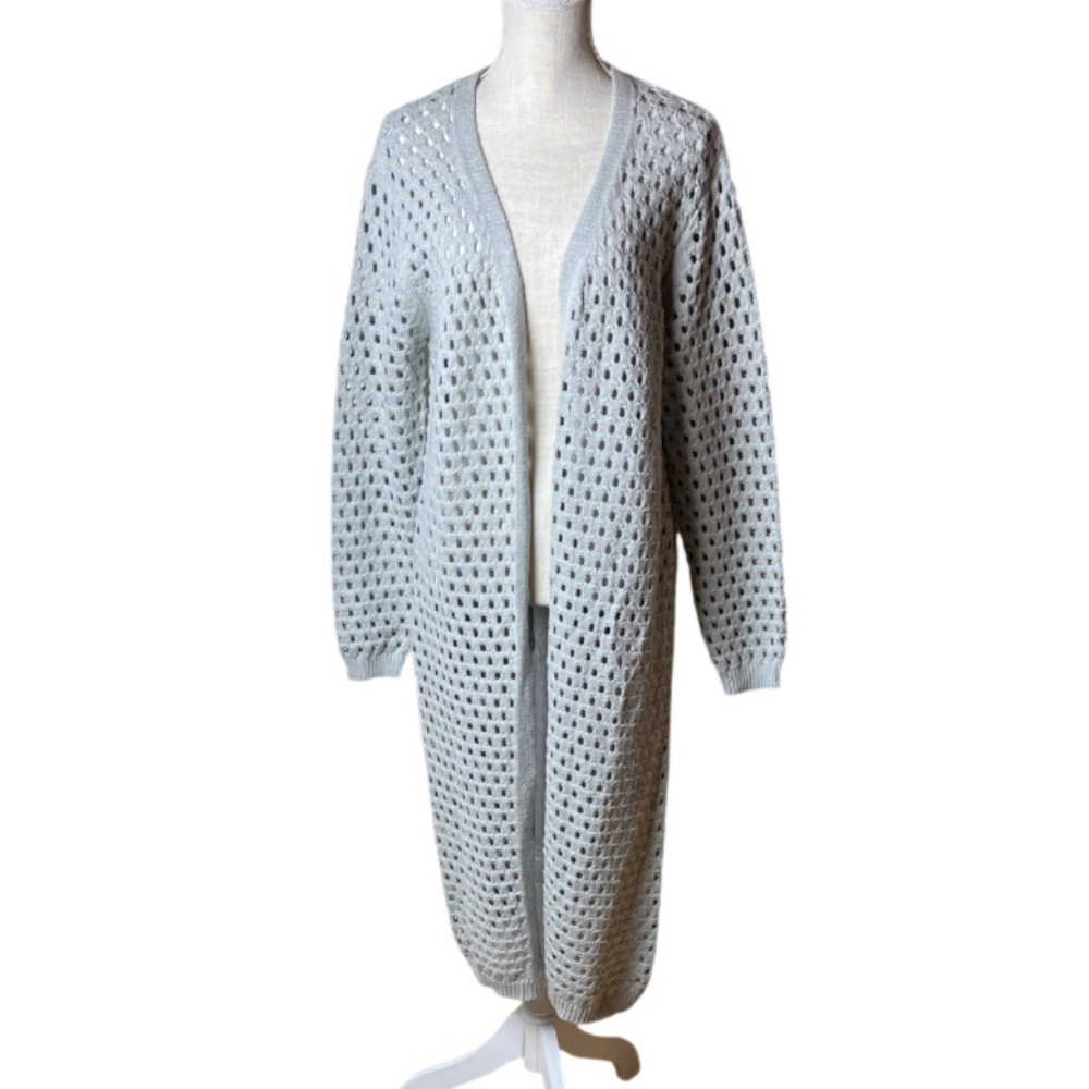 Elan NWT Women's Annie Cardigan In Blue/Gray Open-Knit - L
